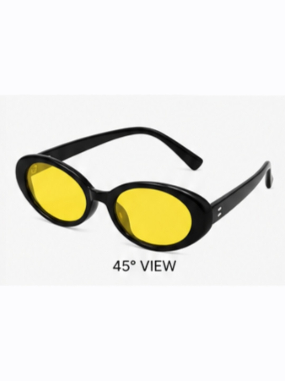 Black Frame Yellow Lens Oval Sunglasses - Women Accessories - Picture 7 of 12